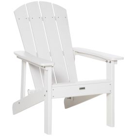 Adirondack Chair, Faux Wood Patio & Fire Pit Chair, Weather Resistant HDPE for Deck, Outside Garden, Porch, Backyard, White - as Pic