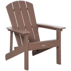 Adirondack Chair, Faux Wood Patio & Fire Pit Chair, Weather Resistant HDPE for Deck, Outside Garden, Porch, Backyard, Brown - as Pic