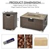 32 x 20 Inch Propane Rattan Fire Pit Table Set with Side Table Tank and Cover - Brown